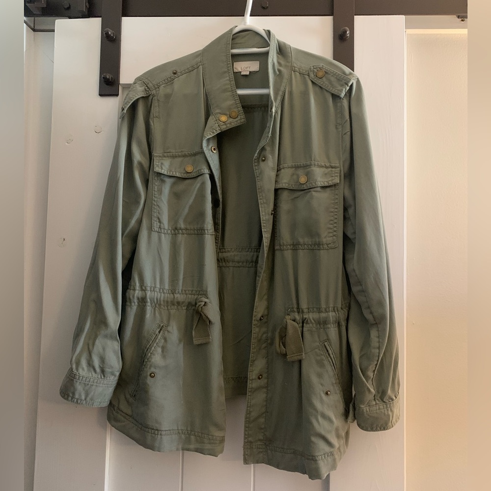 LOFT Drawstring Utility Jacket- Large Petite - Picture 4 of 6